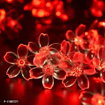Nisco Blooming Flower 20 LED 4 Meter Blossom Flower Lights, Fairy String Christmas Lights for Diwali Home Decoration (Red)