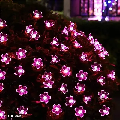 Nisco 36 LED 8 Meter Blossom Flower Plug in Fairy String Lights, Christmas Lights for Diwali Home Decoration (Pink)