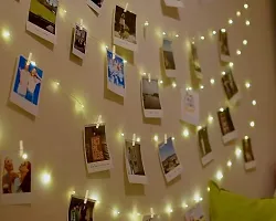 Meneon 40 Photo Clips Light - Fairy String Lights (32Ft/10Mtr) 100 Led String with 40 Wooden Clips for Hanging Pictures - Unique Gift for Memories - Diwali Decoration Lights, Wall Decor (Warm White)-thumb2