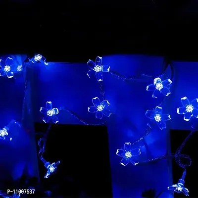 Nisco 36 LED 8 Meter Blossom Flower Plug in Fairy String Lights, Christmas Lights for Diwali Home Decoration (Blue)-thumb4