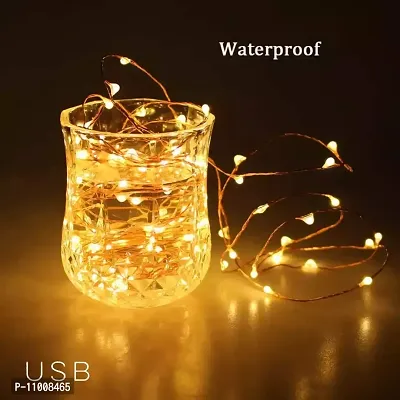 Meneon - Illuminate Your Thoughts Battery Operated Waterproof Fairy String LED Lights (10 Metre, 100 LEDs, Warm White)-thumb3