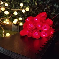 Nisco Red Rose Flower String Light, 13.4 ft 20 Led, Romantic Flower Roses Fairy Light, Suitable for Wall Hanging, Diwali Lights, Christmas Tree, New Year, Bedroom Decoration ? Led Colour Red-thumb2