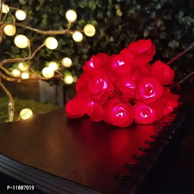 Nisco Red Rose Flower String Light, 13.4 ft 20 Led, Romantic Flower Roses Fairy Light, Suitable for Wall Hanging, Diwali Lights, Christmas Tree, New Year, Bedroom Decoration ? Led Colour Red-thumb3