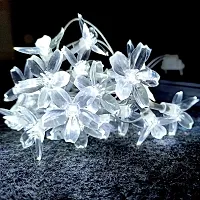 Meneon 20 LED 4 Meter Blossom Flower Fairy String Lights, Christmas Lights for Diwali Home Decoration (White)-thumb1