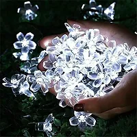 Meneon Silicone Blossom Flower Fairy String Lights, White 32 LED 8 Meter Series Lights for Festival Home Decoration (White)-thumb1