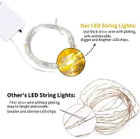 Meneon - Illuminate Your Thoughts Battery Operated Waterproof Fairy String LED Lights (2 Metre, 6.5ft 20 LEDs, Warm White)-thumb4