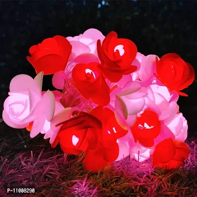 Nisco 20 Led Rose Flower String Light, 13.4 ft Garland Romantic Flower Roses Fairy Light, Suitable for Wall Hanging, Diwali Lights, Christmas Tree, New Year, Bedroom Decoration ? Red  Pink Rose