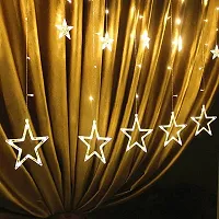 12 Stars Curtain String Lights Window Curtain Lights with 8 Flashing Modes Decoration for Christmas Decorations, Diwali Lights Wedding, Party, Home Decor, (Warm White, Pack of 1)-thumb1