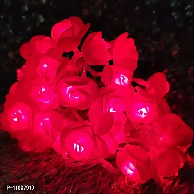 Nisco Red Rose Flower String Light, 13.4 ft 20 Led, Romantic Flower Roses Fairy Light, Suitable for Wall Hanging, Diwali Lights, Christmas Tree, New Year, Bedroom Decoration ? Led Colour Red-thumb0