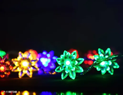 Nisco 20 Led Lotus Flower String Light, 4 Meter Light, Romantic Flower Fairy Light, Suitable for Bedroom, Diwali Decor, Christmas Tree, New Year, Garden Decoration, Diwali Lights ? Multicolor/RGB