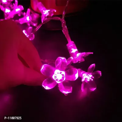 Infiprises Blooming Flower 20 LED 4 Meter Blossom Flower Lights, Fairy String Christmas Lights for Diwali Home Decoration (Pink)-thumb2