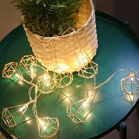 Meneon 16 LED Diamond String Lights, 4 Meter Metal String Lights Warm White, Rose Gold Metal Lamps Decor for Indoor, Diwali Decorations, Fairy Lights, Christmas Decor, Decor Lights-thumb3