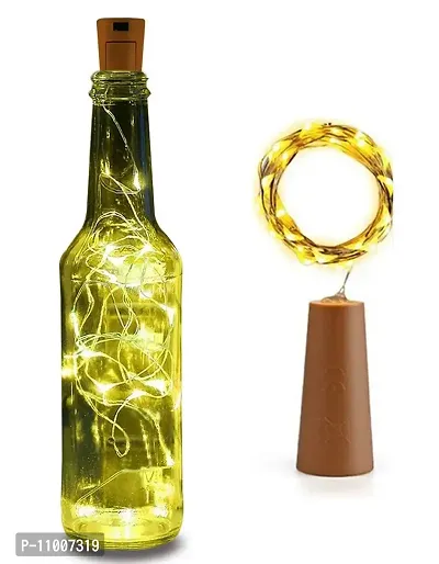 Meneon 20 LED Wine Bottle Cork Lights Copper Wire String Lights, 2M Battery Operated Wine Bottle Fairy Lights Bottle DIY, Christmas, Wedding Party (Warm White, 1 Unit)-thumb0