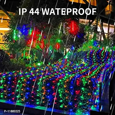 Net Mesh Curtain String Lights Waterproof, 8 Lighting Modes, 144 Led Light Bulbs, For Outdoor & Indoor, Curtain Light, Christmas Tree, Diwali Lights, Wall Decorations (8.1 ft x 7.2 ft, Multi Color)-thumb3