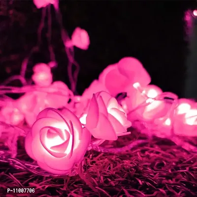 Nisco Pink Rose Flower String Light, 13.4 ft 20 Led, Romantic Flower Roses Fairy Light, Suitable for Wall Hanging, Diwali Lights, Christmas Tree, New Year, Bedroom Decoration ? Led Colour Pink