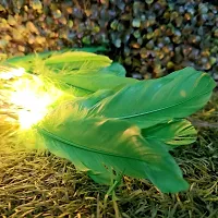 Meneon 20 Led Green Feather String Lights, Fluffy Feathers Garland, Plug in Cable, 4 Meter Fairy String Lights Hanging for Wedding Party Home Wall Decor Decoration (Warm White)-thumb2