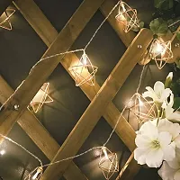 Meneon 16 LED Star String Lights, 4 Meter Metal String Lights Warm White, Gold Metal Lamps Decor for Indoor, Diwali Lights, Fairy Lights, Christmas Decorations, Indoor Lights-thumb4
