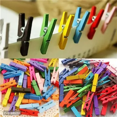 Nisco 20 PCS Mini Color Wooden Clips, Multi-Function pins Photo Paper Peg Pin Craft Clips for Home School Arts Crafts Decor, Size: 2.5 cm-thumb4
