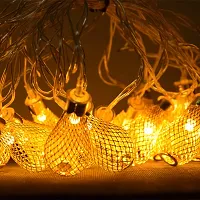 Meneon 16 LED Water Drop String Lights, 4 Meter Metal String Lights Warm White, Gold Metal Lamps Decor for Indoor, Diwali Decorations, Fairy Lights, Christmas Decor, Decor Lights-thumb1