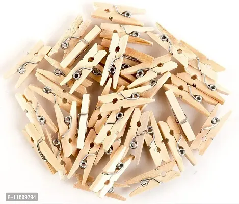 Nisco 20 PCS Mini Wooden Clips, Multi-Function pins Photo Paper Peg Pin Craft Clips for Home School Arts Crafts Decor, Size: 2.5 cm