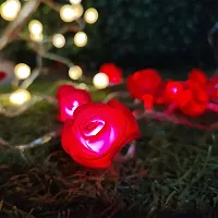 Nisco Red Rose Flower String Light, 13.4 ft 20 Led, Romantic Flower Roses Fairy Light, Suitable for Wall Hanging, Diwali Lights, Christmas Tree, New Year, Bedroom Decoration ? Led Colour Red-thumb1