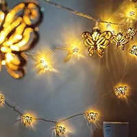 Meneon 16 LED Butterfly String Lights, 4 Meter Metal String Lights Warm White, Gold Metal Lamps Decor for Indoor, Diwali Decorations, Fairy Lights, Christmas D?cor, Decoration Lights-thumb1