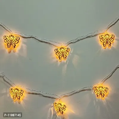 Meneon 16 LED Butterfly String Lights, 4 Meter Metal String Lights Warm White, Gold Metal Lamps Decor for Indoor, Diwali Decorations, Fairy Lights, Christmas D?cor, Decoration Lights-thumb5