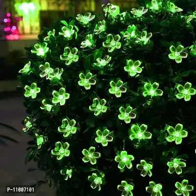 Nisco Blooming Flower 20 LED 4 Meter Blossom Flower Lights, Fairy String Christmas Lights for Diwali Home Decoration (Green)(Plastic)