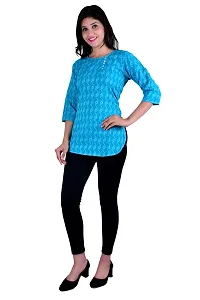 LA FABRICA Women's  Girls' Top (D51_Light Blue_X-Large)-thumb2