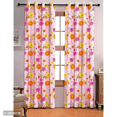 VIS Beautiful 3D Digital Printed Polyester Fabric Curtains for Kids Room Bed Room with Eyelet Rings Color Multi Window/Door/Long Door(D.N.802)-thumb0