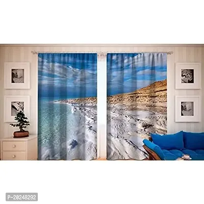 V21 DECOD? 3D Sea Digital Printed Polyester Fabric Curtains for Bed Room, Living Room Kids Room Color Sky Window/Door/Long Door (D.N.1963)