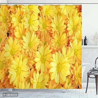 VIS 3D Flower Digital Printed Polyester Fabric Curtains for Bed Room, Living Room Kids Room Drawing Room Color Yellow Window/Door/Long Door (D.N. 737)