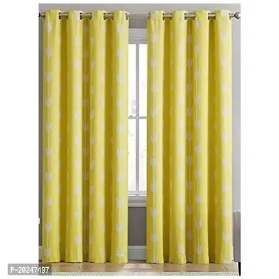 VIS 3D Arrow Digital Printed Blackout (100%) Fabric Curtains for Bed Room, Living Room, Color Yellow Window/Door/Long Door (D.N. 1740)