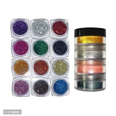 Eye Game With Vizos 12 Pcs Eyeshadow Glitter Powder. Shimmer And Shine With The 4 In 1 Eye Shadow Shimmer Dust. Perfect For Women