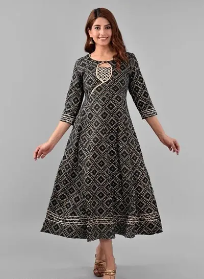 Stylish Cotton Printed Anarkali Kurta