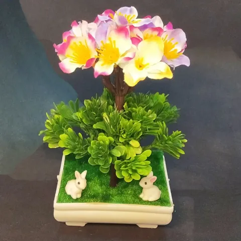 Artificial Bonsai Plants with Rabbits