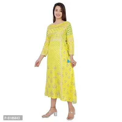 Om Sundaraaya Women's Rayon A- Line Kurta-thumb3