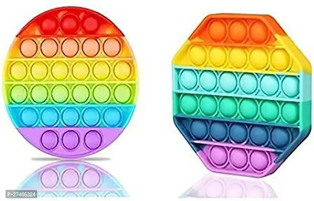 Store Push Pop Bubble Silicone Fidget Educational Toy Multicolor-Pack Of 2