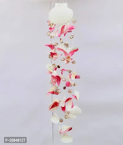 Sea Shell Wind Chimes For Bedroom Balcony Garden |Home Decorative Item Unique Decor (Pink Color)