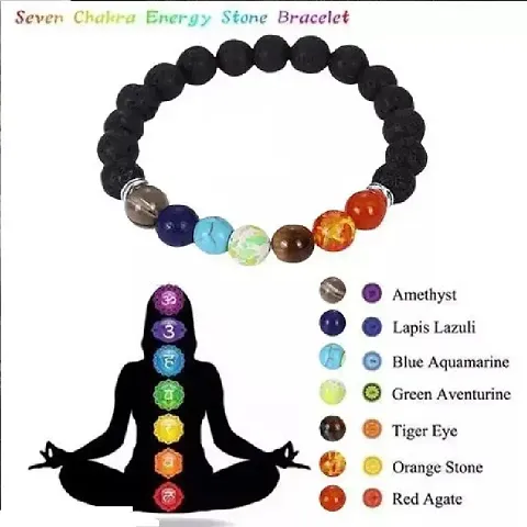 Males, Females, Children, And Adolescents, Chakras Healing Bracelet, Energy Stone, Elegant Bracelet Bangles, Unique Stone, Fashion Healing Accessory (Pack Of 1)