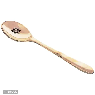 KESAR KUNJ Bronze Kansa Spoon Serving for Desert Dishes Tableware 6 Inch-thumb0