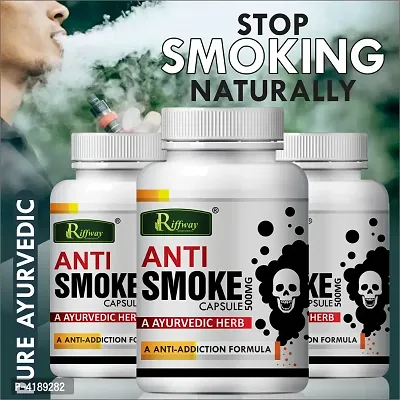 Anti Smoke Helps Herbal Capsules For Quit Alcohol & Smoking 100% Ayurvedic Pack Of 3-thumb0