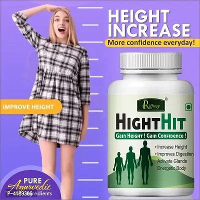 Height Hit Herbal Capsules For Increases Your Height 100% Ayurvedic Pack Of 1-thumb0