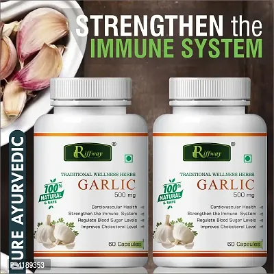 Garlic Herbal Capsules For Regulate Blood Sugar Level & Improve Cholesterol Level 100% Ayurvedic Pack Of 2