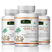 Garlic Herbal Capsules For Regulate Blood Sugar Level & Improve Cholesterol Level 100% Ayurvedic Pack Of 3-thumb1