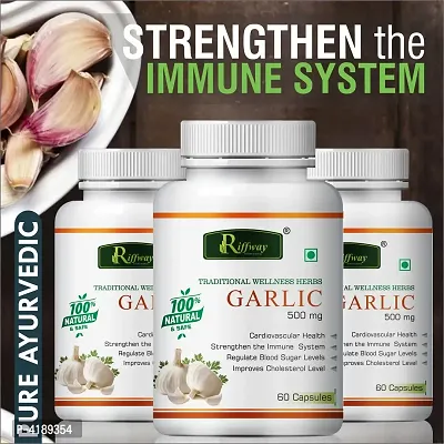Garlic Herbal Capsules For Regulate Blood Sugar Level & Improve Cholesterol Level 100% Ayurvedic Pack Of 3