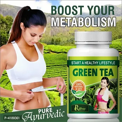 Green Tea Herbal Capsules For Fat Burning And Improve Brain Function 100% Ayurvedic Pack Of 1-thumb0