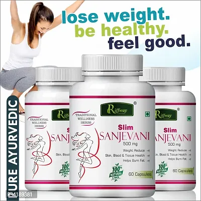 Slim Sanjivani Herbal Capsules For Fast Weight Loss Herbal Capsules Formula 100% Ayurvedic Pack Of 3