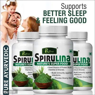 Spirulina Herbal Capsules For Enhance Overall Health System 100% Ayurvedic Pack Of 3