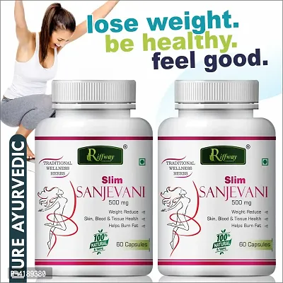 Slim Sanjivani Herbal Capsules For Fast Weight Loss Herbal Capsules Formula 100% Ayurvedic Pack Of 2